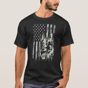 Patriotic German Shepherd American Flag Men Women T-Shirt