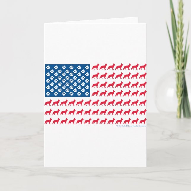 Patriotic German Shepherd Card (Front)