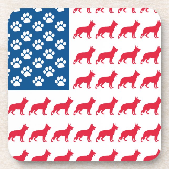 Patriotic German Shepherd Coaster (Front)