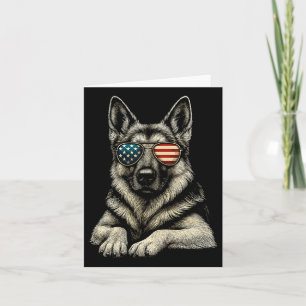 Patriotic German Shepherd Dog Usa Flag Sungles Card