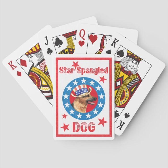 Patriotic German Shepherd Playing Cards (Back)
