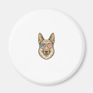 Patriotic German Shepherd Sunglasses Vintage Art_1 Magnet