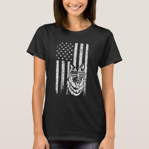 Patriotic German Shepherd Usa Flag Dog 4th Of July T-Shirt