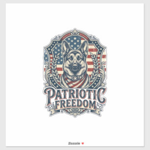 Patriotic German Shepherd Vector Graphic Tee_1