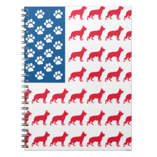 Patriotic German Shepherds Notebook