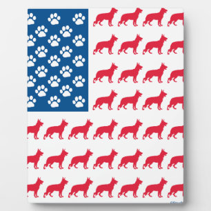 Patriotic German Shepherds Plaque