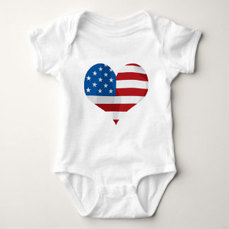 Patriotic Gift Hearts Baby Bodysuit