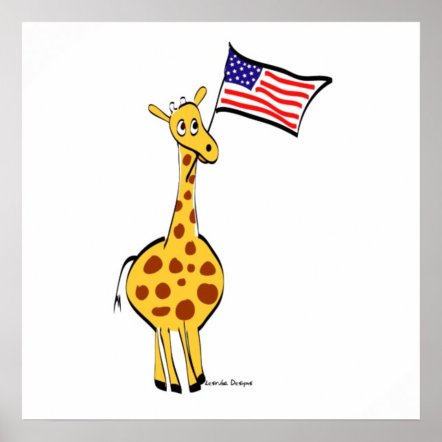 Patriotic Giraffe Poster (Front)