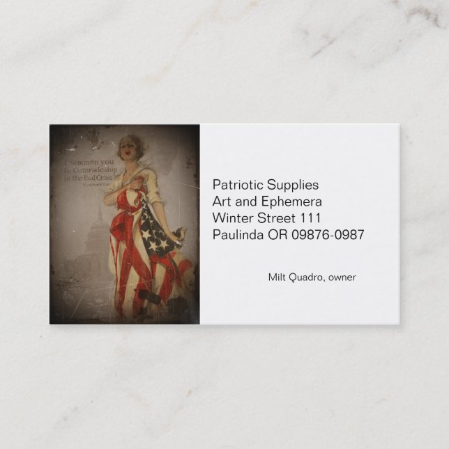 Patriotic Girl Draped in Flag Business Card (Front)