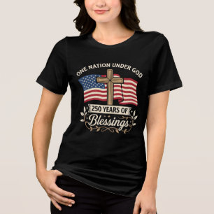 Patriotic Girl Loves Jesus And America Too Tri-Blend Shirt