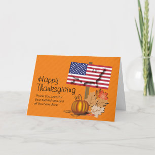 Patriotic   Give Thanks   AMERICAN THANKSGIVING Holiday Card