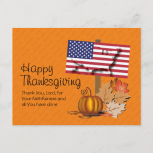 Patriotic Give Thanks AMERICAN THANKSGIVING Postcard