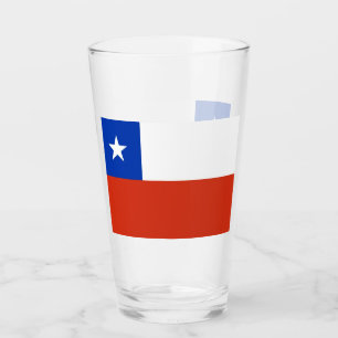 Patriotic glass cup with flag of Chile