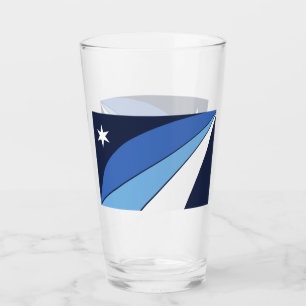 Patriotic glass cup with flag of Columbia City