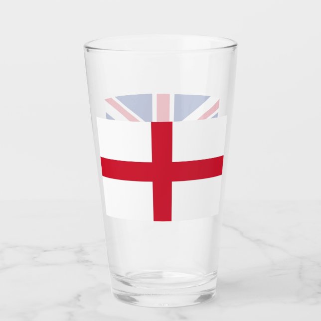 Patriotic glass cup with flag of England (Front)