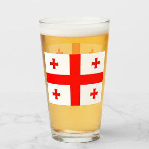 Patriotic glass cup with flag of Georgia