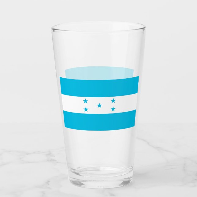 Patriotic glass cup with flag of Honduras (Front)