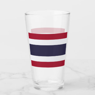 Patriotic glass cup with flag of Thailand
