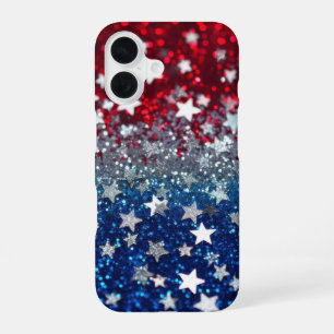 Patriotic Glitter iPhone 16 Case