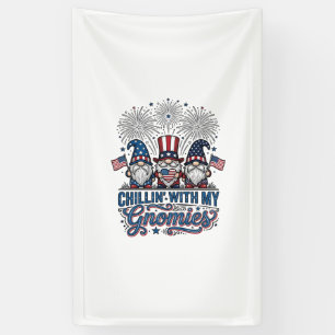 Patriotic Gnome Chillin With My Gnomies Shirt Desi Banner