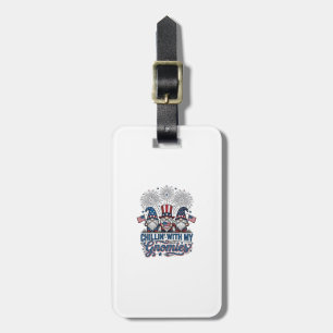Patriotic Gnome Chillin With My Gnomies Shirt Desi Luggage Tag