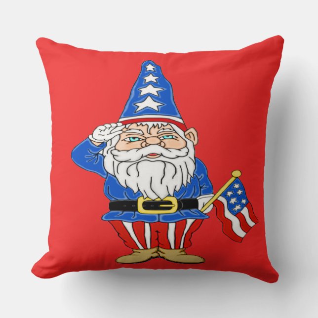 Patriotic Gnome Cushion (Front)