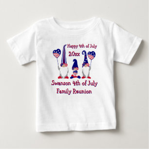 Patriotic Gnome Family Reunion Celebration  Baby T-Shirt