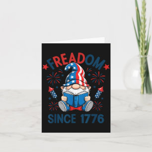 Patriotic Gnome Firework Freadom 1776 American Card