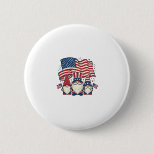 Patriotic Gnome Flag Vintage Engraving Design_1 6 Cm Round Badge