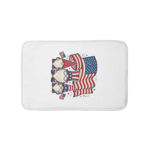 Patriotic Gnome Flag Vintage Engraving Design_1 Bath Mat