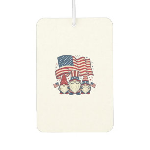 Patriotic Gnome Flag Vintage Engraving Design_1 Car Air Freshener