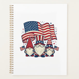 Patriotic Gnome Flag Vintage Engraving Design_1 Planner