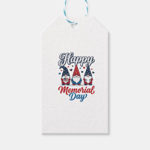 Patriotic Gnome Happy Memorial Day Vintage Shirt D Gift Tags