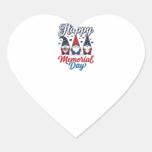 Patriotic Gnome Happy Memorial Day Vintage Shirt D Heart Sticker