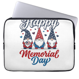 Patriotic Gnome Happy Memorial Day Vintage Shirt D Laptop Sleeve