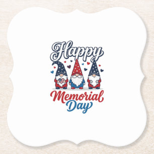 Patriotic Gnome Happy Memorial Day Vintage Shirt D Paper Coaster