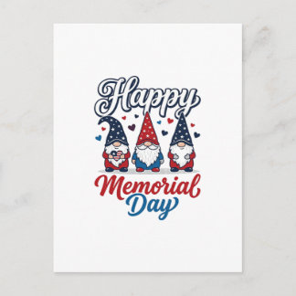 Patriotic Gnome Happy Memorial Day Vintage Shirt D Postcard