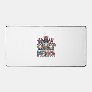 Patriotic Gnome Merica Vintage Vector Design_1 Desk Mat