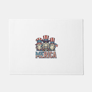 Patriotic Gnome Merica Vintage Vector Design_1 Doormat