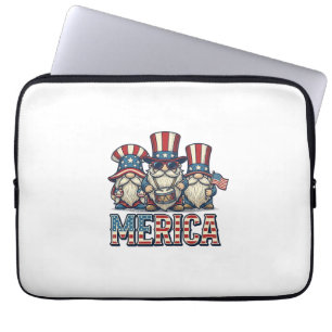 Patriotic Gnome Merica Vintage Vector Design_1 Laptop Sleeve