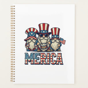 Patriotic Gnome Merica Vintage Vector Design_1 Planner