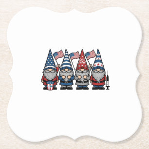 Patriotic Gnome Nurse Vector Vintage Engraving Des Paper Coaster