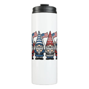 Patriotic Gnome Nurse Vector Vintage Engraving Des Thermal Tumbler