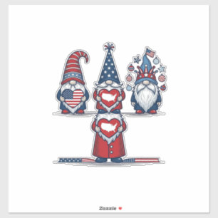 Patriotic Gnome Trio Vintage Vector Design_1