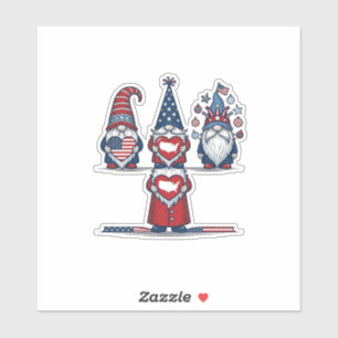 Patriotic Gnome Trio Vintage Vector Design_1