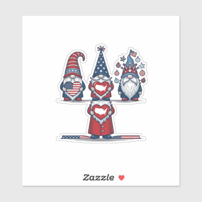 Patriotic Gnome Trio Vintage Vector Design_1 (Sheet)