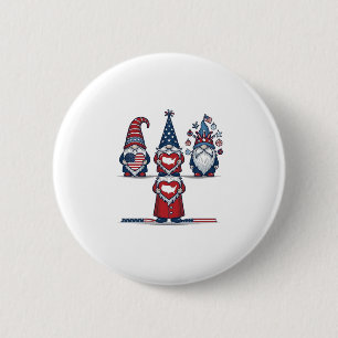 Patriotic Gnome Trio Vintage Vector Design_1 6 Cm Round Badge