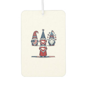 Patriotic Gnome Trio Vintage Vector Design_1 Car Air Freshener