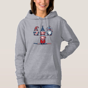 Patriotic Gnome Trio Vintage Vector Design_1 Hoodie