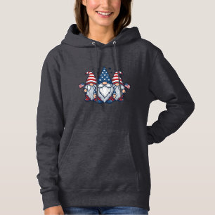 Patriotic Gnome Trio Vintage Vector Design_1 Hoodie